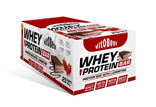 vit.O.Best WHEY PROTEIN BAR 35 g FRESA (25 Uds.) - Suplementos Alimentación y Suplementos Deportivos