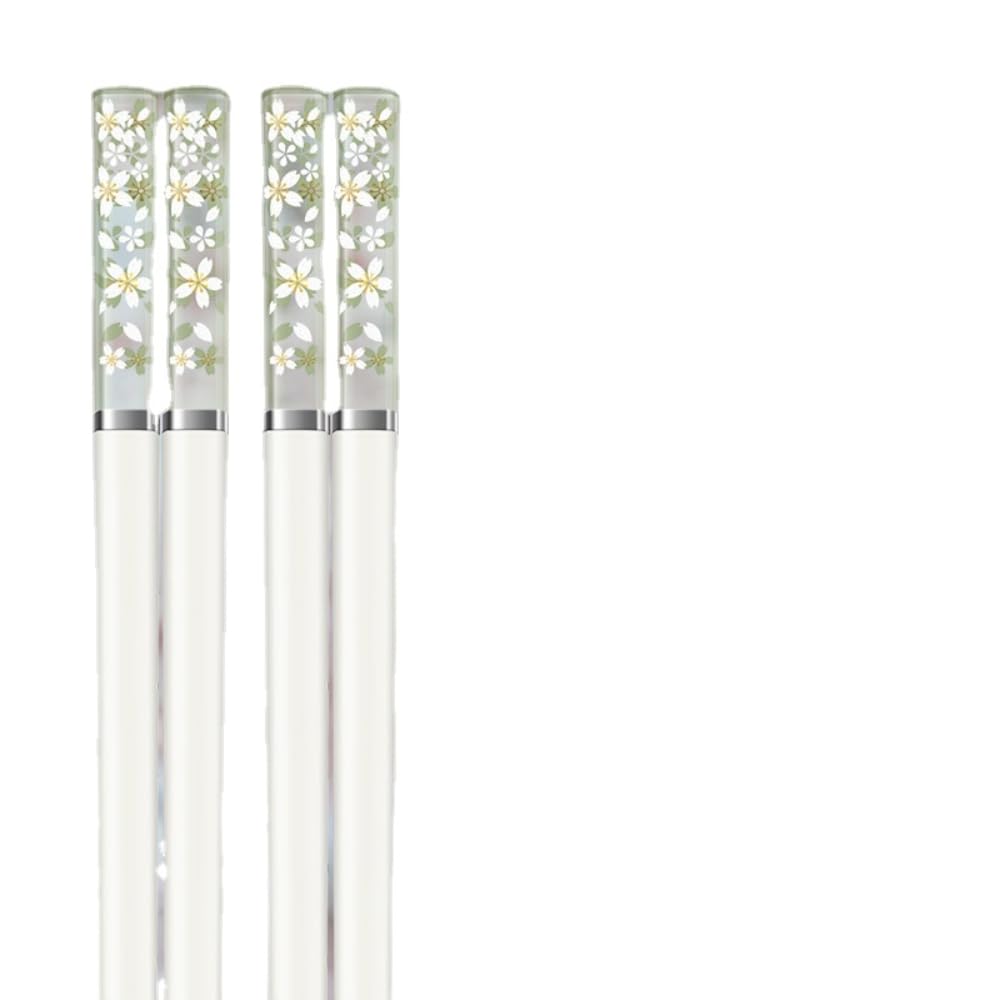 Baguettes baguettes chinoises Baguettes de cuisine 5 paires de baguettes Sakura ambre, motif de pétales de fleurs de cerisier, baguettes antidérapantes