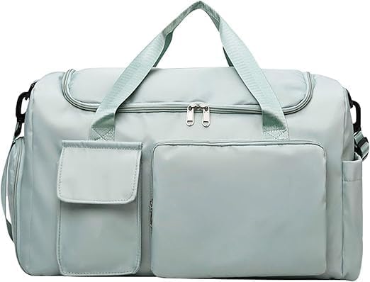 multicompartment 6 Pocket Bag Lightweight Travel Sport Gym Duffle Bag with Shoe Compartment Spacious Storage Portable and Durable Multiple Waterproof for Men Women's use (Green)-image-29