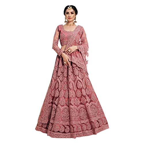 Chaniya Choli indien rose, ensemble de mariage traditionnel avec jupe et top