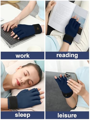 Image of highco Compression Hand ICE Pack Glove for Arthritis Pain Relief Adjustable Wrist Strap ICE Pack Wrap for Hand and Fingers,Cooling ICE Packs Glove for Women and Men,Tendonitis, Swelling