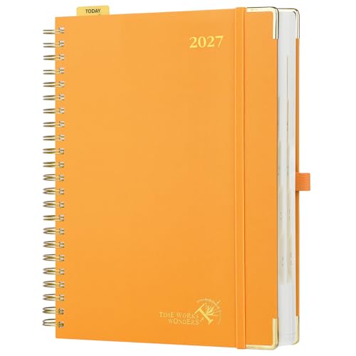 POPRUN 2027 Daily Planner One Page Per Day, Large 8.5" x 12" Calendar Book