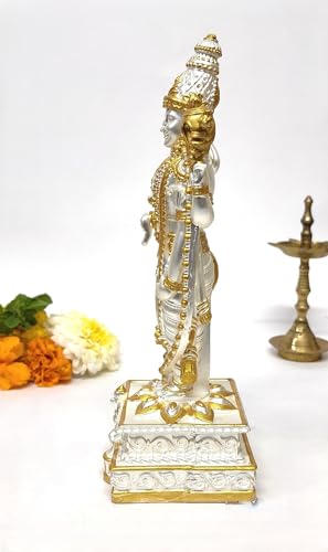 Image of Gold Art India Lord Tirupati Balaji Idol with Garuda Murti for Mandir Pooja Room Lord Vishnu Shree Venkateswara Swamy Statue God Balaji Home Decor Showpiece Gift Living Room (Gold Silver Plated)