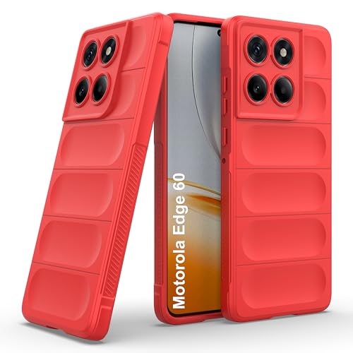 Image of Zapcase Back Case Cover for Motorola Edge 60 | Compatible for Motorola Edge 60 Back Cover | Liquid Silicon Magic Case with Camera Protection | Red