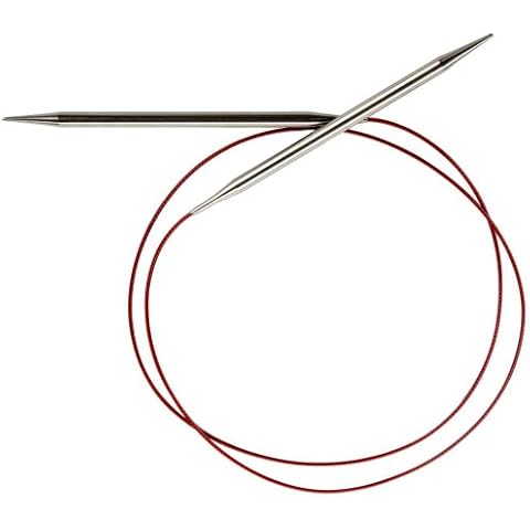 ChiaoGoo Red Lace Circular 40 inch Stainless Steel Knitting Needle US 7 Cover