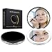 Led Compact Mirror [2019 Newest] Lighted Travel Makeup Mirror Rechargeable Led Purse Mirror Portable with Lights 1X 4X Magnification, Low/Middle/High Brightness Adjustable (Round, Black)
