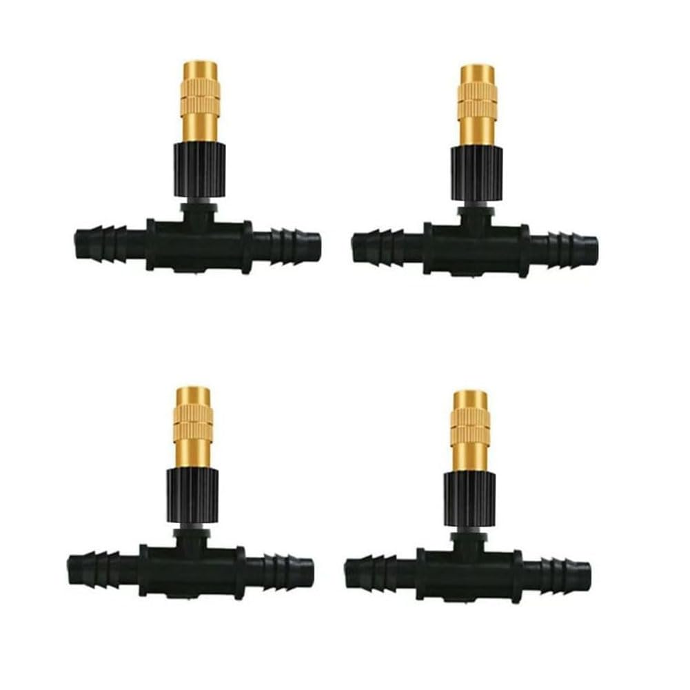 SXITHGKDW Adjustable Brass Atomizing Nozzle with Drip Connector, Irrigation System Copper Nozzle Greenhouse Vegetables Lawn Watering Nozzle 20pcs Brass Nozzle +8/11 tee