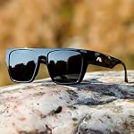 Kimorn Lunettes de soleil polarisés pour hommes, Lunettes de Soleil carrées surdimensionnées UV400 Châssis de protection