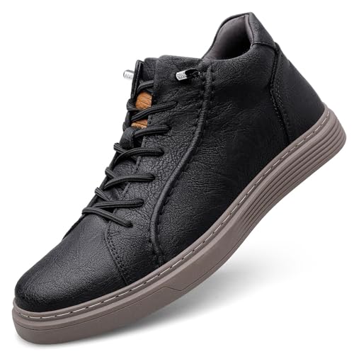 Men’s Leather Elevator Shoes: Height Increasing Sneakers with 2.36