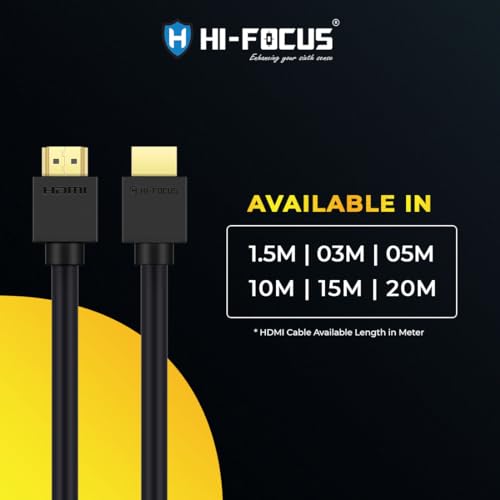 Image of HIFOCUS HDMI 10Meter Cable High Speed Pro Premium Hdmi 4K Cable Upto 10.2Gbps At 60Hz, Black (Compatible with Projector, home theatre, Television, set top box, Black, One Cable)
