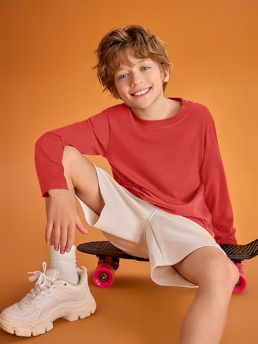Image of Haloumoning Kids Boys Long Sleeve Crewneck T-Shirts Tee Tops 5-14 Years