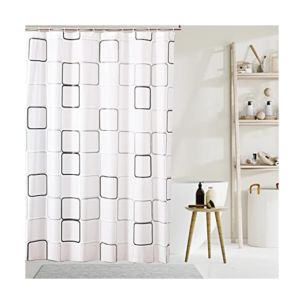 Gvolatee Duschvorhang Antischimmel 180 X 200 cm, Waschbar PEVA Shower Curtains mit 12 Duschvorhangringen, Anti-Bakteriell Duschvorhänge, Wasserdicht Bad Vorhang, Schnell Trocknend Badezimmer Vorhang