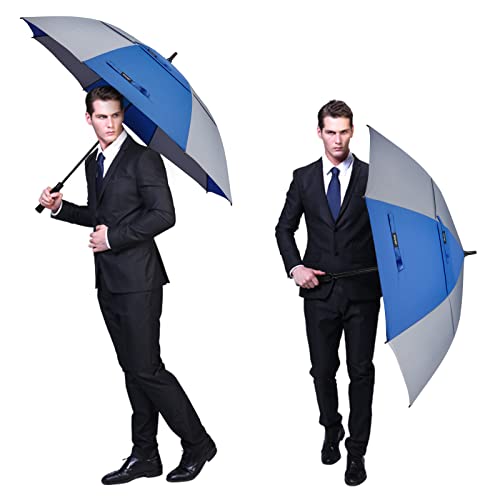 Image of G4Free 47 /54 /62 /68 Inch Automatic Open Golf Umbrella Oversize Extra Large Double Canopy Vented Windproof Waterproof Stick Umbrellas