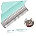 Luxshiny Pet Cat Hair Comb Brush with Comfortable Non Slip Handle Gentle Grooming Rake for Loose Hair and Tangle Removal Portable Mint Green Massage Tool for Shiny Fur Maintenance