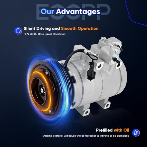 Image of ECCPP AC Compressor Fit for Hyundai Santa Fe 2.7L 2001-2006 Fast Cooling AC Compressor with Clutch