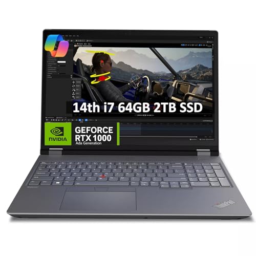 Lenovo ThinkPad P16 Gen 2 16' 4K UHD (3840 x 2400) Mobile Workstation (Intel Core i7-14700HX, 64GB DDR5, 2TB SSD, NVIDIA RTX 2000 Ada) Laptop for Engineer, Architect, Designer, Win 11 Pro