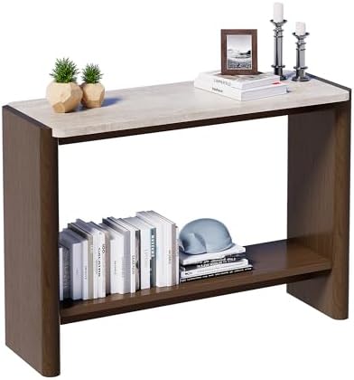 SUNBURY Modern Console Table with Faux Marble...