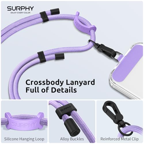 Image of SURPHY Phone Lanyard Crossbody, Phone Strap Crossbody with 2 Tether Tabs