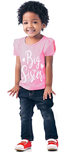 Big Sister Shirt for Toddler Baby Girl Outfits Promoted to Big Sis Announcement T-Shirt Toddler Girls Gifts4