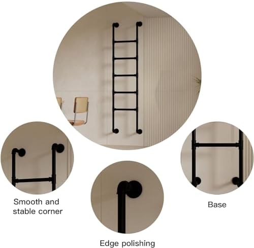 Heavy Duty 8ft Metal Wall-Mounted Ladder - Durable Outdoor Loft Access Ladder for Roof/Garage, 330lbs Load Capacity, Sturdy Design for Easy Climbing and Safety