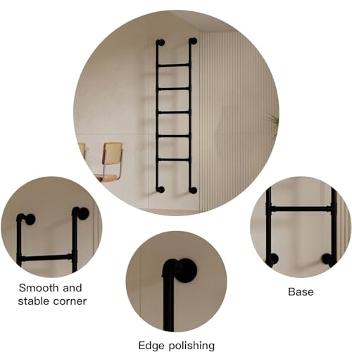 Image of Wall Mounted Metal Ladder for Home Loft, 3.3 Ft-8 Ft Height Entrance Egress Ladder, Window Well Escape Ladder, Loads 330lbs and Easy to Install, for Dorm, Library, Bed, Deck, RV (Size : 4.8F
