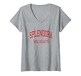 Womens Splendora High School HS Splendora TX Retro V-Neck T-Shirt