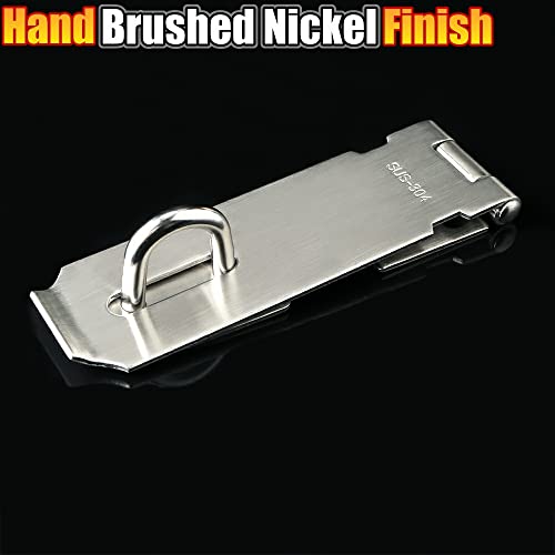 Alise Hasp Lock,Door Hinge Lock Padlock,Black Clasp Latch Hinges Lock For Doors,Sus 304 Stainless Steel Brushed Nickel Chest Latches(5 Inch Ms9-5B) #TOP3