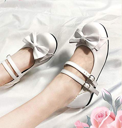 tenasakuちょう結び王女かわいい女の子の女性の靴 Cos JK 制服 3 色 PU ロリータ靴かわいい丸頭学生素敵なロリ靴 tenasakuちょう結び王女かわいい女の子の女性の靴 Cos JK 制服 3 色 PU ロリータ靴かわいい丸頭学生素敵なロリ靴