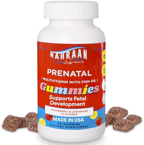 Halal Prenatal Gummies for Women – Halal Gummy Prenatal Vitamins with DHA and Folic Acid for Before/During/After Pregnancy, 60 Count, 30 Day Supply