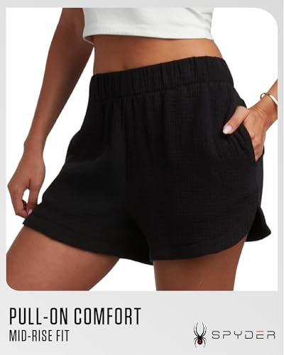 Spyder Womens Shorts - Lightweight Breathable Woven Pull On Shorts for Women with Side Pockets for Casual Daily Wear3