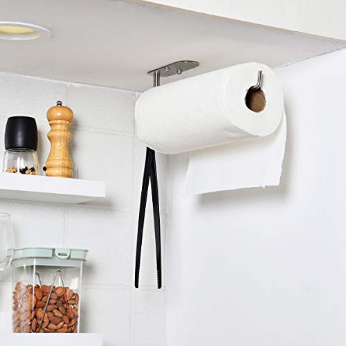 Multi Function Paper Towel Holder Under Cabinet, Mountable Roll Paper Towel Rack for Kitchen - Thumbnail 3