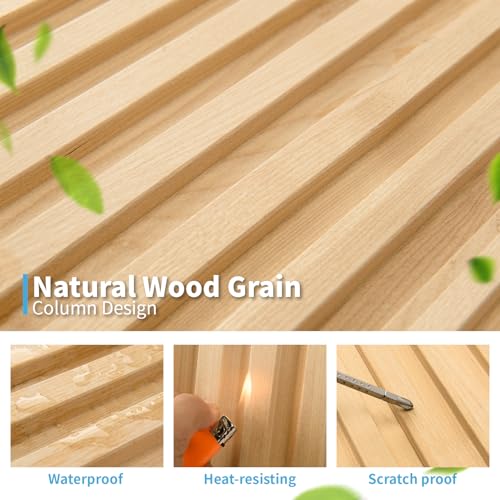 Image of Art3d 4 Pc 96 inchx5.7 inch Wood Slat Wall Panel for Interior, Ceiling and Decoration, 15.2 SqFt