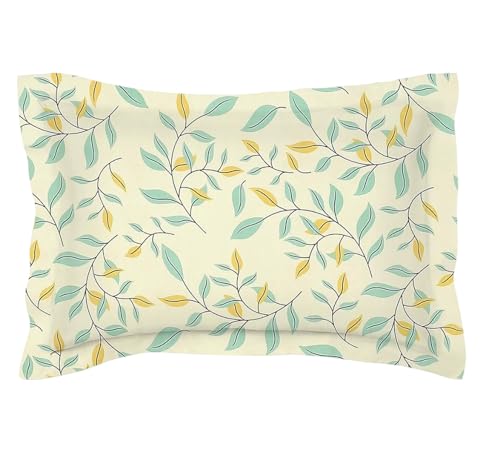 Image of VAS COLLECTIONS 160 TC Microfiber Standard Size Pillow Cover Combo for Hotel Hospital Uses-18X28 Inches, Set of 4 (Light Green & Yellow)