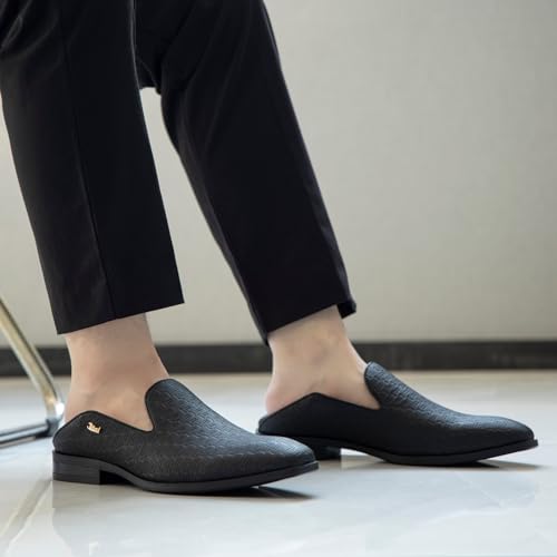 Image of JITAI Men's Dress Shoes - Casual Rubber & Leather Loafers for Men - Fashion Business Formal Wear