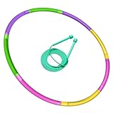 WEOKLL Toy Color Hoop and Jump Rope for Kids, Detachable & Size Adjustable Plastic Colourful Exercise Hoop for Boys and Girls Party Games, Gymnastics, Dog Agility Equipment, Christmas Wreath