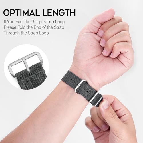 Image of TACTICAL FROG Nylon Watch Band 18mm 19 mm 20mm 22 mm 24 mm, Waterproof Military Watch Straps Replacement for Men Women, With Stainless Steel Buckle