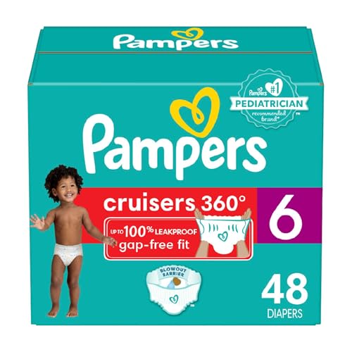 Image of Pampers Cruisers 360 Diapers - Size 6, 48 Count, Pull-On Disposable Baby Diapers, Gap-Free Fit
