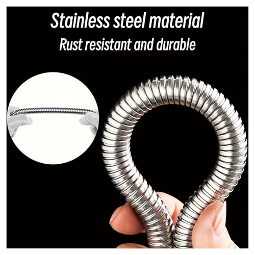 Manguera de ducha de acero inoxidable de 200 cm flexo para baño extendido plata 5