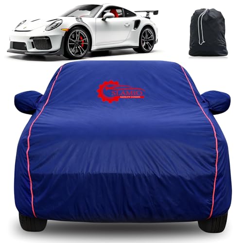 Image of 100% Waterproof Car Cover for Porsche 911 | All-Weather, Dustproof & UV Protection | Heavy-Duty 3-Layer Fabric | Custom Fit with Mirror & Antenna Pocket | Navy Blue