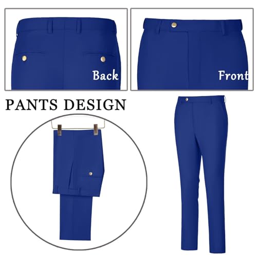 Men's Suits 3 Piece Slim Fit Tuxedo Suit One Button Double Breasted Men Wedding Prom Homecoming Suits Blazer Vest Pants4