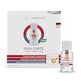 Vitabaum® Iron Forte - Energy Supplement with Vitamins C, B6, B12 & Folic Acid - 30 Vials - 0.34 fl.oz (10ml) Serving - Twist and Mix System™ for Fast Absorption - Vegan