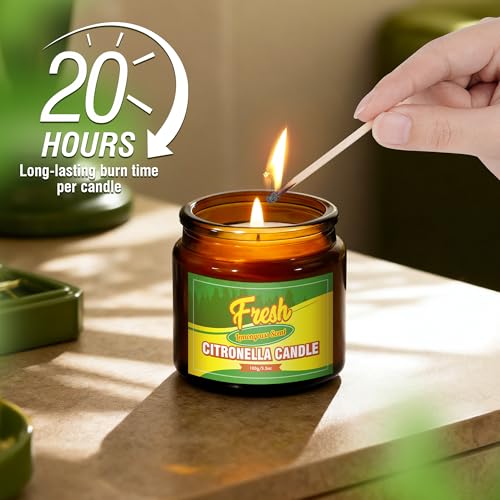 STRN Citronella Candle, Indoor Outdoor Lemongrass Scented Candle, 3-Pack - image 4