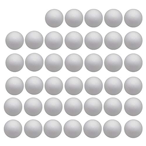 Crafjie Craft Foam Balls 40-Pack 2.9 Inches in Diameter Foam Ball for DIY Arts and Crafts Ornaments Smooth Polystyrene Foam Balls for Decoration Household School Projects White