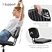 DUMOS Small Armless Home Desk Chair with Low Back Lumbar Support, Height Adjustable PU Leather Computer Task Chair with 360° Swivel Wheels, for Small Space, Kids and Adults, New Black