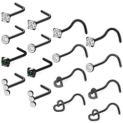 Black-18G Nose Rings