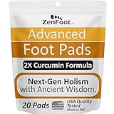 Advanced Foot Pads with Turmeric Curcuminoids, Zeolite & Ginger, 20 Foot Patches, Premium & All-Natural Complex