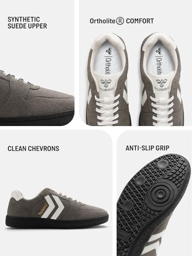 Image of hummel Classic Verve Casual Suede Sneaker for Men Lightweight with Synthetic Suede Enhanced Comfort Cushioned Insole and Slip-Resistance Work and Play Business Casual Shoes
