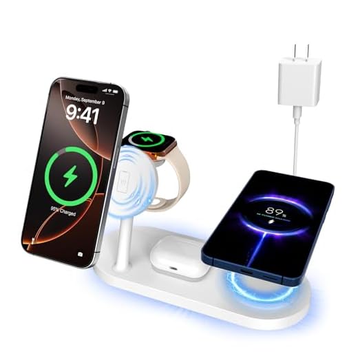Dual Magnetic Phone Wireless Charger, 30W 4 in 1 Charging Station for Apple Devices, Charging Stand for iPhone 17/16/15/14/13/12 Series, Support for Apple Watch11/10 for AirPods4