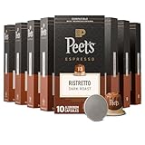 Peet's Coffee, Dark Roast Espresso Capsules, Compatible with Nespresso Original Machine, 100% Arabica Coffee - Ristretto Intensity 10, 100 Count (10 Boxes of 10 Espresso Capsules)