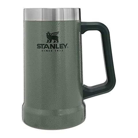 Stanley Adventure Big Grip Beer Stein 24 oz | Mug Keeps Beer Cold for Hours | Holds 2 Cans of Beer | Insulated Stainless Steel | Heavy-Duty Handle | Hammertone Green Cover
